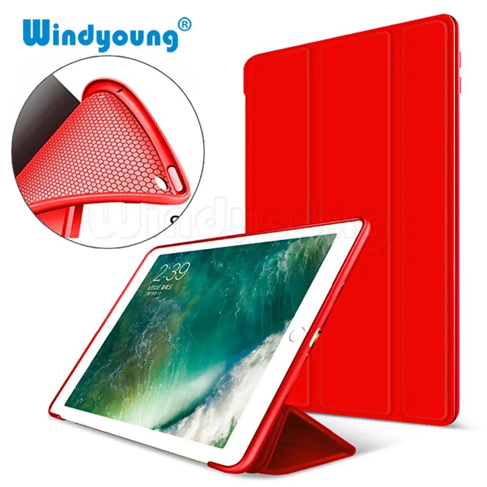 

Чехол для iPad Air 2 Air 1, силиконовый мягкий тонкий чехол-накладка из искусственной кожи, умный чехол для Apple iPad Air 2 1, чехол с автоматическим перех...