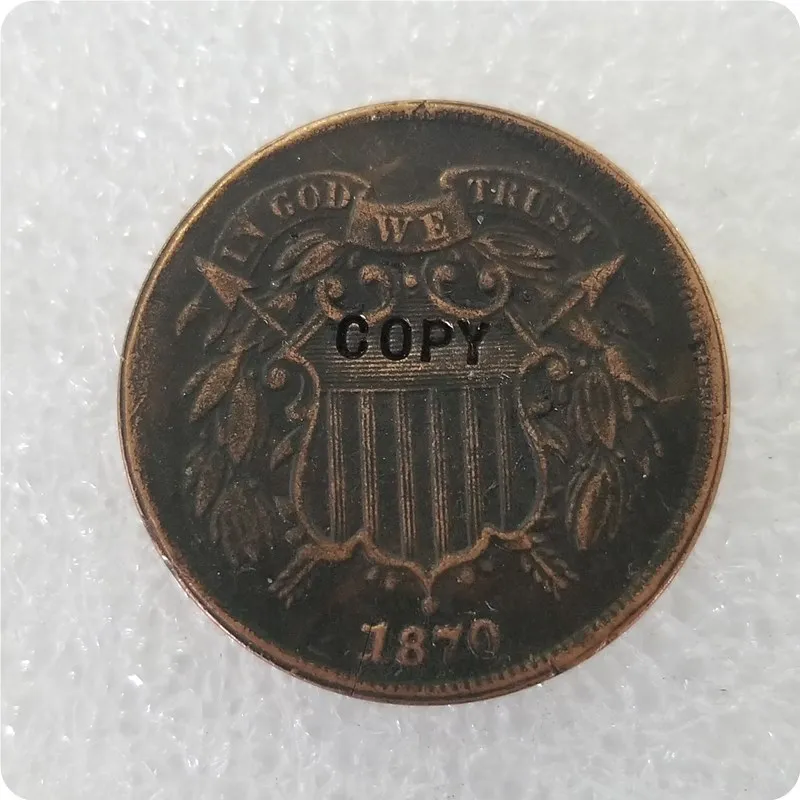 1870 США 1864-1873 два цента копия монеты - Цвет: 1870