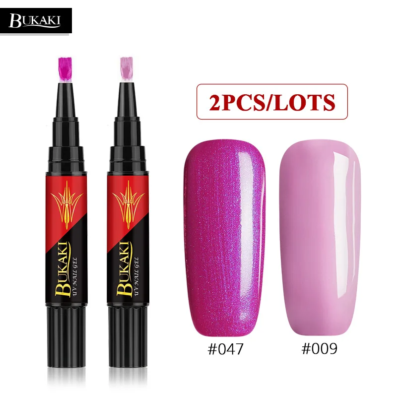 2PCS ZHG1310 BUKAKI 3 шт/2 шт один шаг ногтей, доттер для гель-лака 3 в 1 УФ Гель-лак для ногтей Французский сахар гибридные ногти искусство не нужно верхнее базовое пальто - Цвет: 2PCS ZHG1310