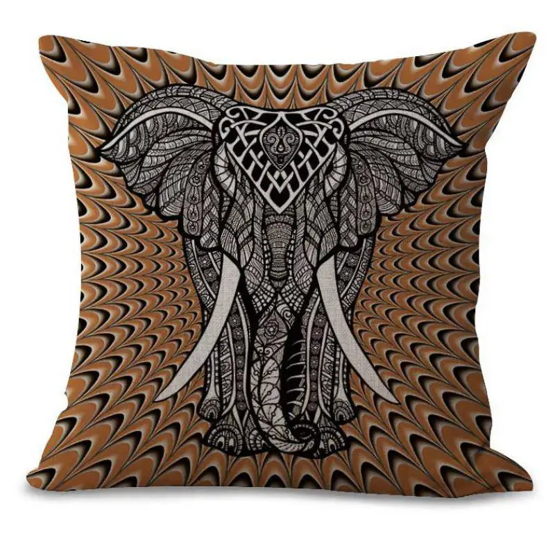 45*45 см ручная роспись Цвет животных печати хлопок лен Пледы Подушки Детские