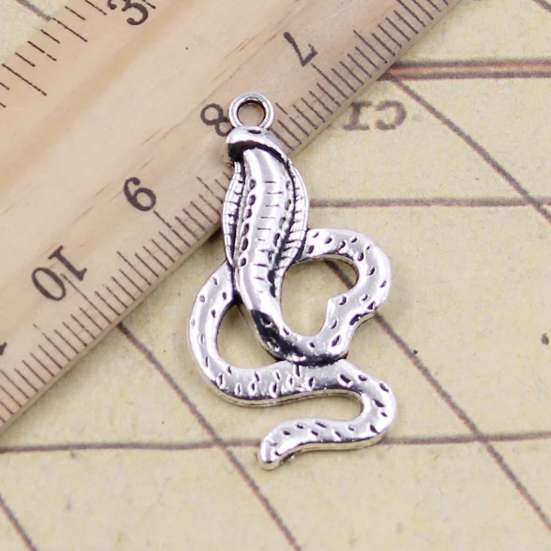 10 шт. подвески в виде змеи кобры 35x19 мм|tibetan silver plated|pendants craftssnake charm |