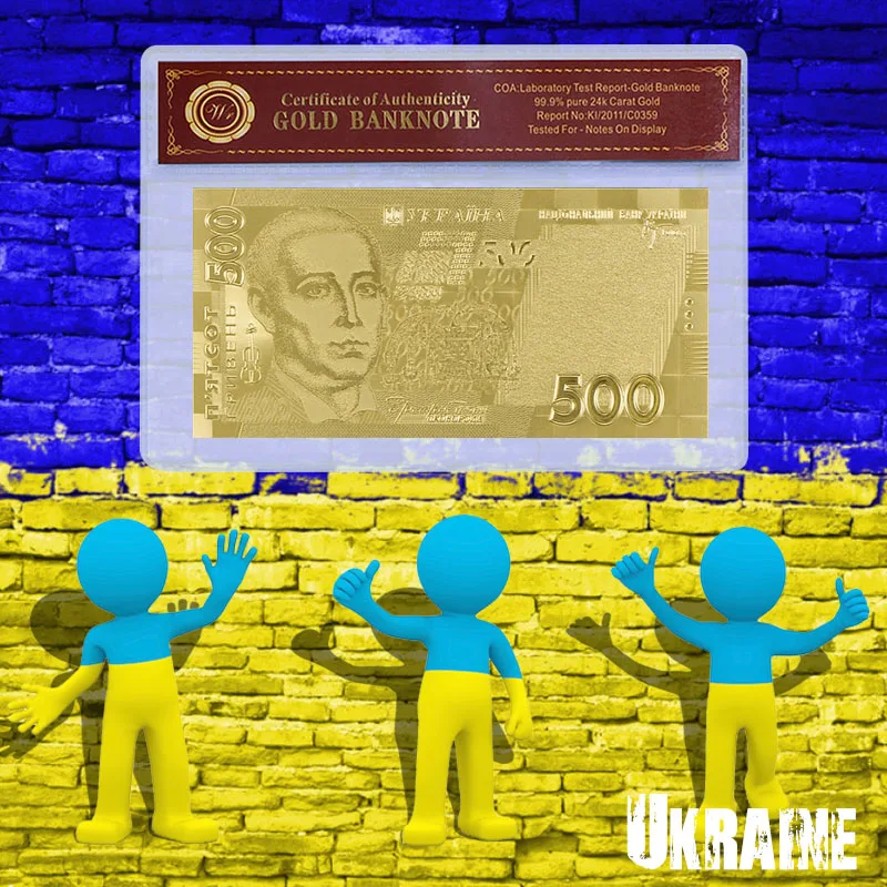 WR Обычная Золотая банкнота Украина бумажная для искусства и реплики ремесло с