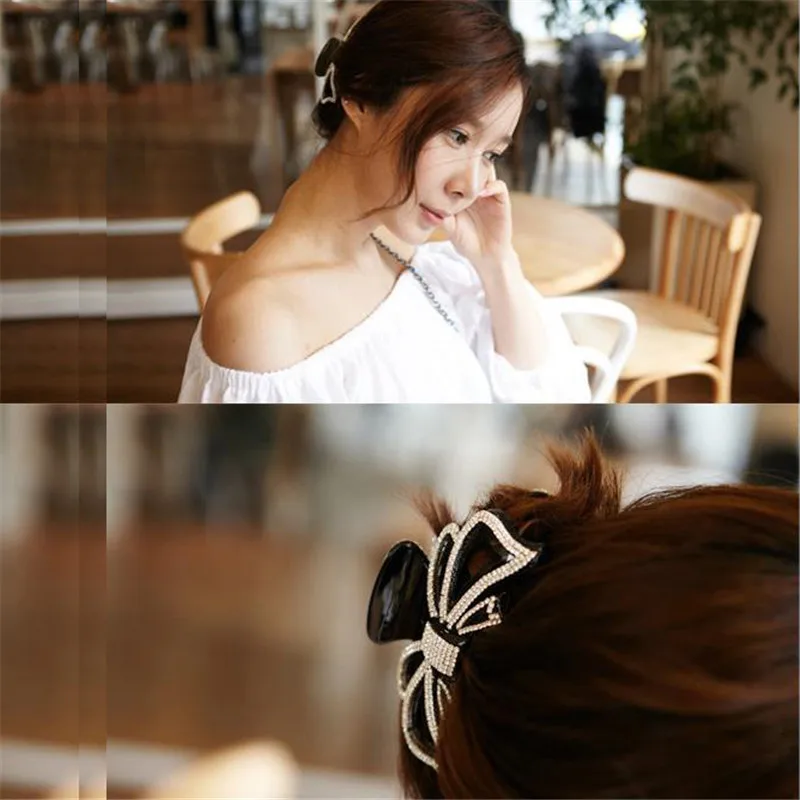 

Butterfly Hair Clip crystal Rhinestone hair Claw For Woman Clamp high end hair Accessories female gifts
