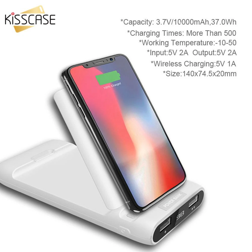 KISSCASE 10000 мАч банк питания для iPhone samsung huawei type C PD Быстрая зарядка + быстрая 3.0USB