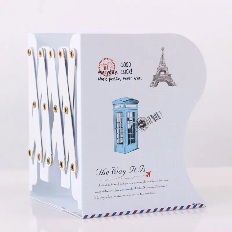 Telephone Booth 1 шт. кавайный металлический Настольный держатель для книг с единорогом, выдвижная Подставка для книг, органайзер для студентов, для офиса, школы, дома, книжная полка, канцелярские принадлежности - Цвет: Telephone Booth
