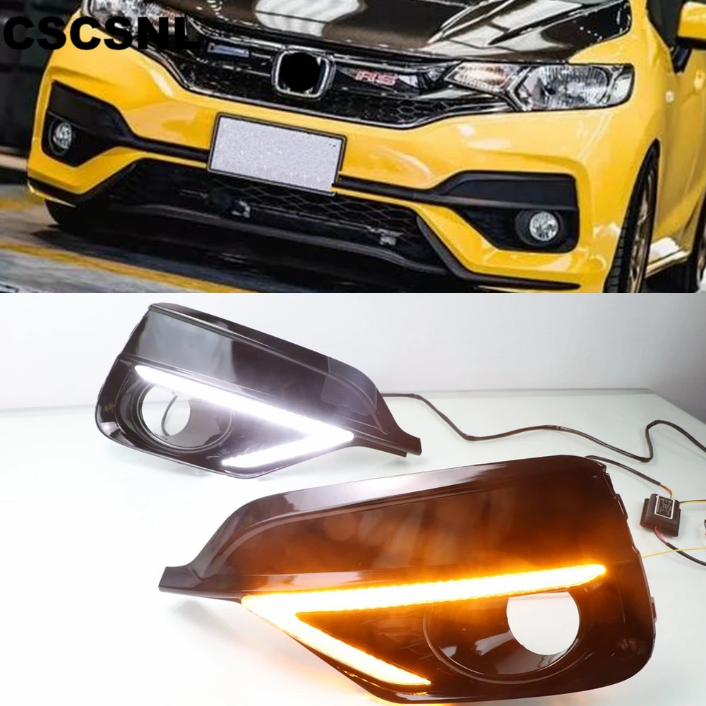 2 шт. для Honda Fit Jazz Sport RS 2018 2019 отложным воротником желтый сигнал реле
