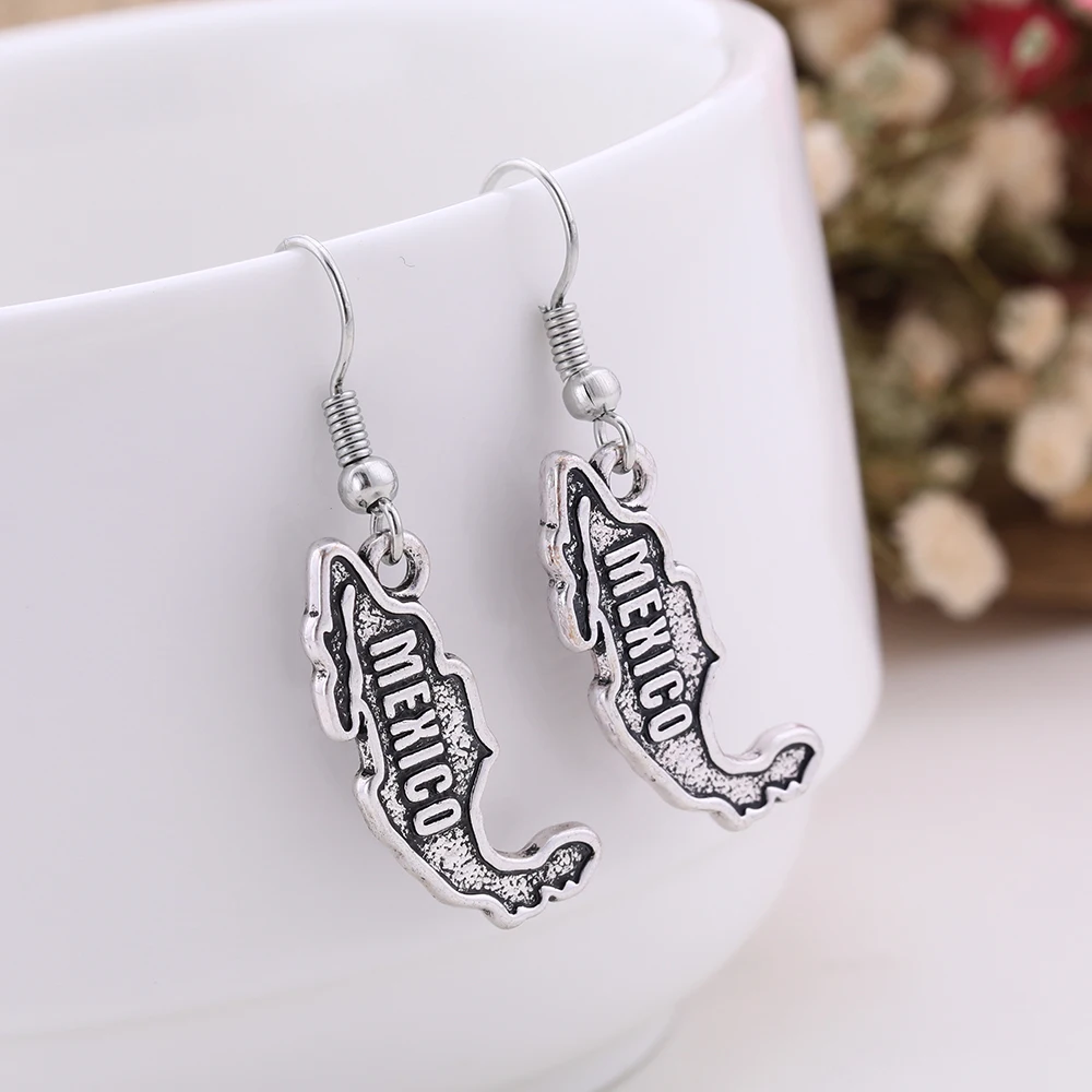 Fishhook серьги с картой мексиканские и подвески антикварные дизайнерские подарки |