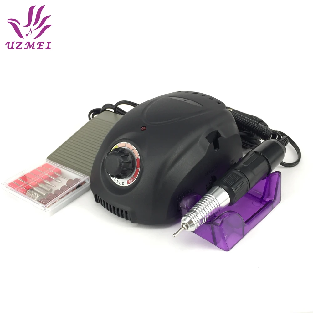 High Power Black Electric Nail Art Drill Machine Nail Equipment Manicure Pedicure kit Files Electric Manicure Drill file