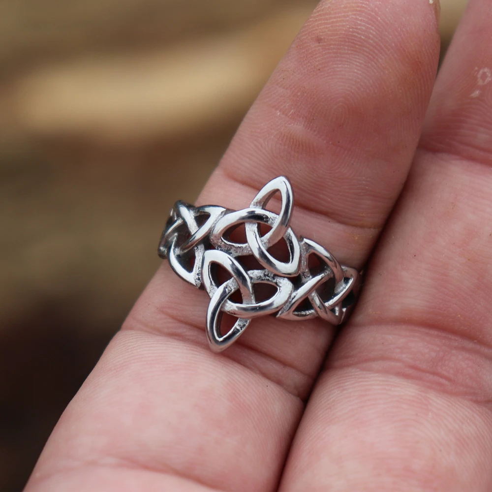 EYHIMD Triquetra кольцо из нержавеющей стали ирландские массивные кольца Женские