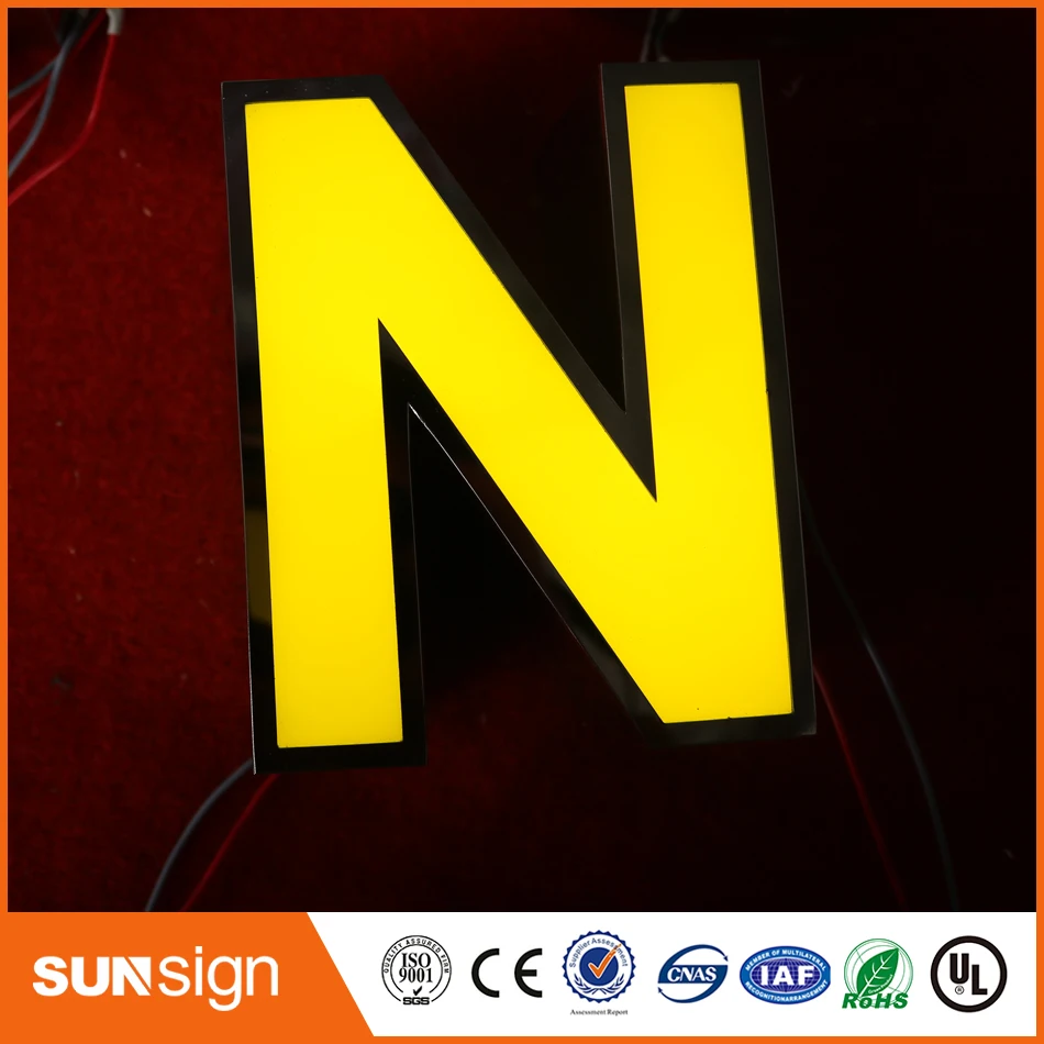 Горячая Распродажа световые 3d буквы в форме из нержавеющей стали|3d sign letters|sign