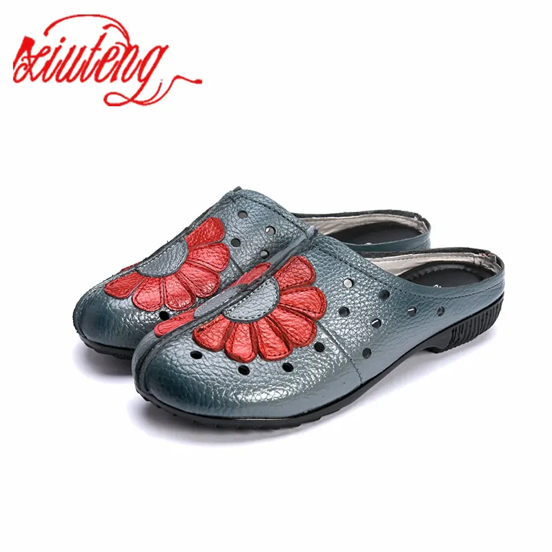 Г. Женская обувь женская обувь ручной работы из натуральной коровьей кожи на плоской подошве желтые/серые/красные повседневные женские мокасины на плоской подошве - Цвет: Серый