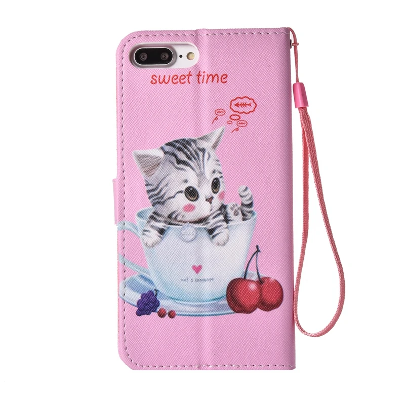 Чехол для iPhone 7 Plus с кошкой и совой кожаный флип-кошелек чехлы чехол Etui Capinha |