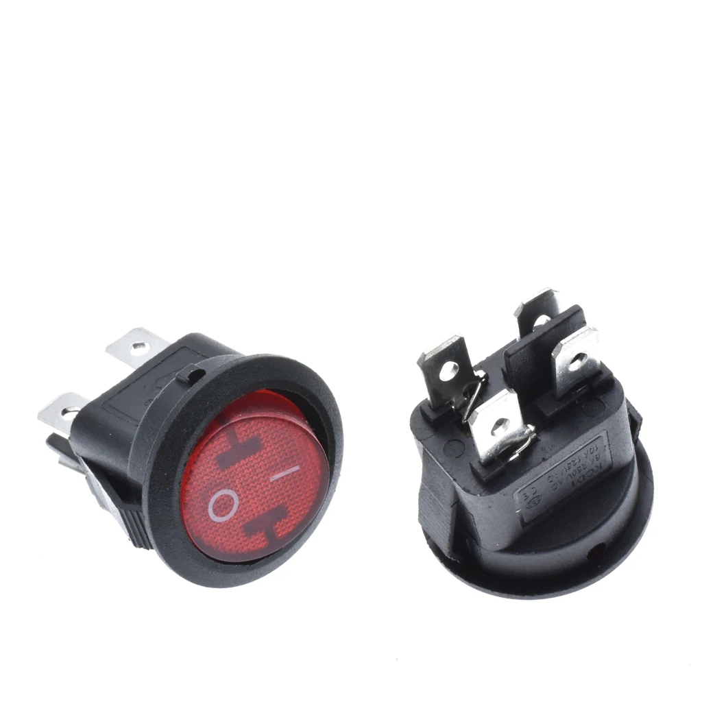 10 шт. 23 мм круглый черный 4 Pin 10A/125V 6A/250V AC 2 позиционный DPDT вкл. ВЫКЛ.|Выключатели| |