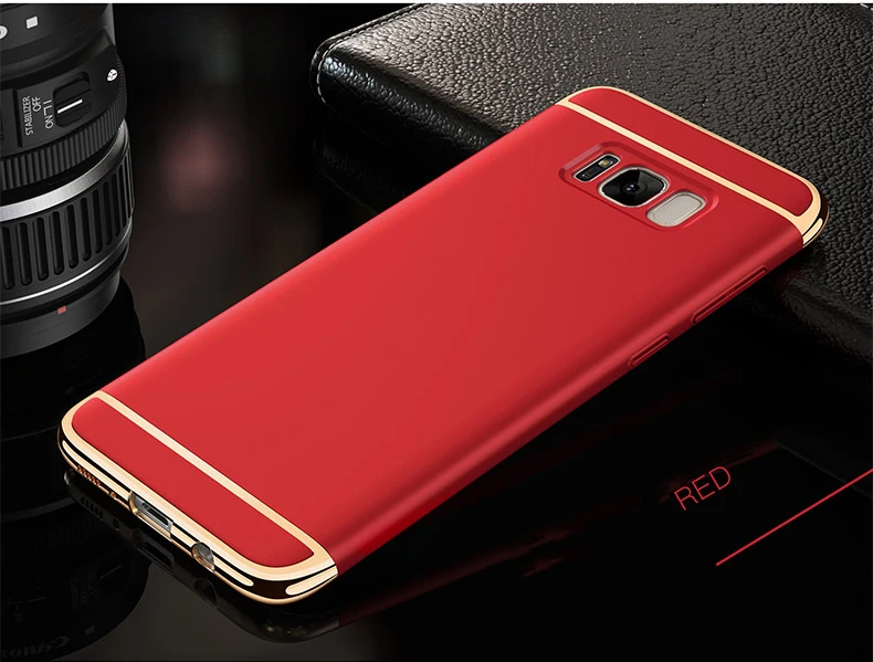 Красный Роскошный 360 чехол для телефона s On для samsung Galaxy S8 S9 Plus S7 Edge Note 8 A3 A5 A7 A8 Note 9 чехол для телефона - Цвет: Красный