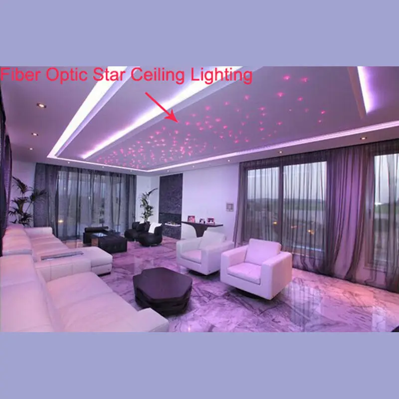 Затемнения 16 Вт RGBW мерцание LED Волокно оптический звезда Потолочные светильники