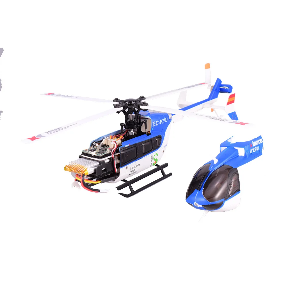 Wltoys XK EC145 K124 6 канальный бесщеточный двигатель RC вертолет 3D 6G система