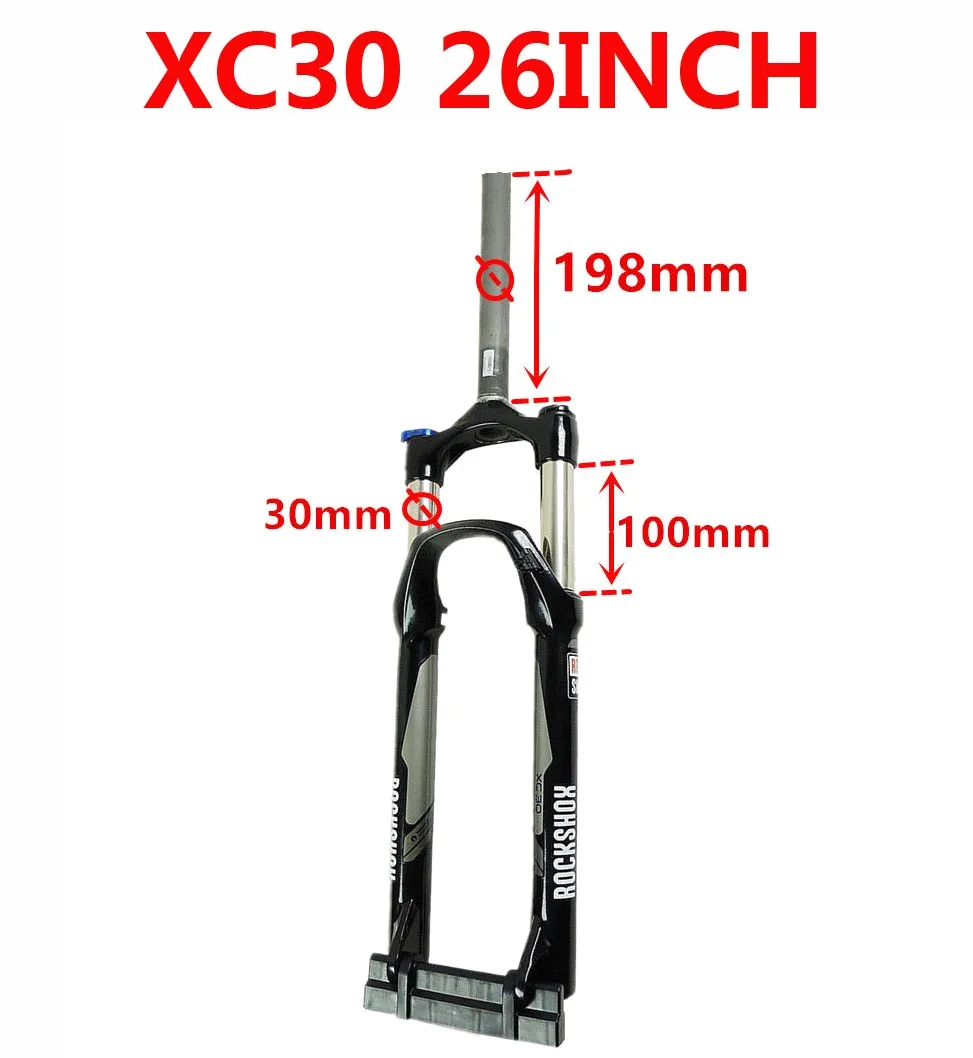 Rock shox XC30 MTB велосипед масло подвеска амортизатор вилка для 26 ''горный велосипед - Цвет: XC30 BLACK 26 198