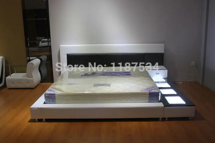 Large king size soft bed PU+PVC leather soft bed C356