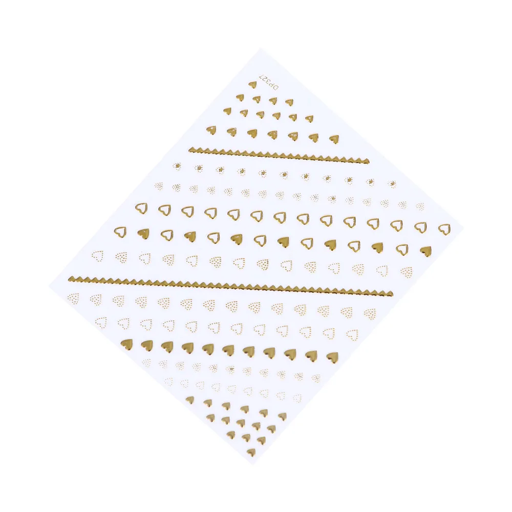 3D Metal Rivets Gold Hollow Nail Sticker Strap Moon Stars Dot Metallic Flakes Art Craft DIY Decals Decorations Small Decor | Красота и