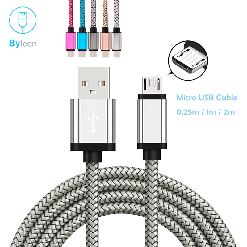 0,25 м короткие 1 м 2 м длинные Micro Зарядка через usb кабель V8 Зарядное устройство для Xiaomi Redmi 5A 4A 3A 2A samsung Galaxy S7 S6 S5 S4 S3 PS4 чтения электронных книг - Цвет: Silver