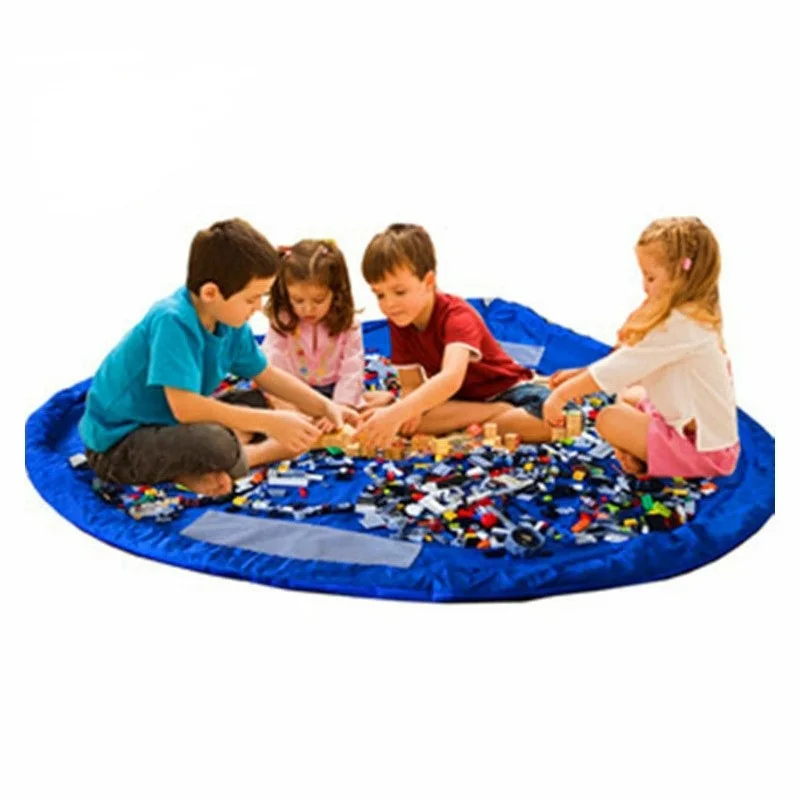 Lego-blue-L Портативное хранение детских игрушек сумка и игровой коврик игрушки Дорожный Коврик для отдыха на природе Органайзер - Цвет: Lego-blue-L