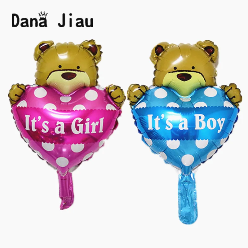 

Mini it's a girl boy baby hear bear birthday party cartoon aluminum foil decorations balloon kids toy wholesale supplier