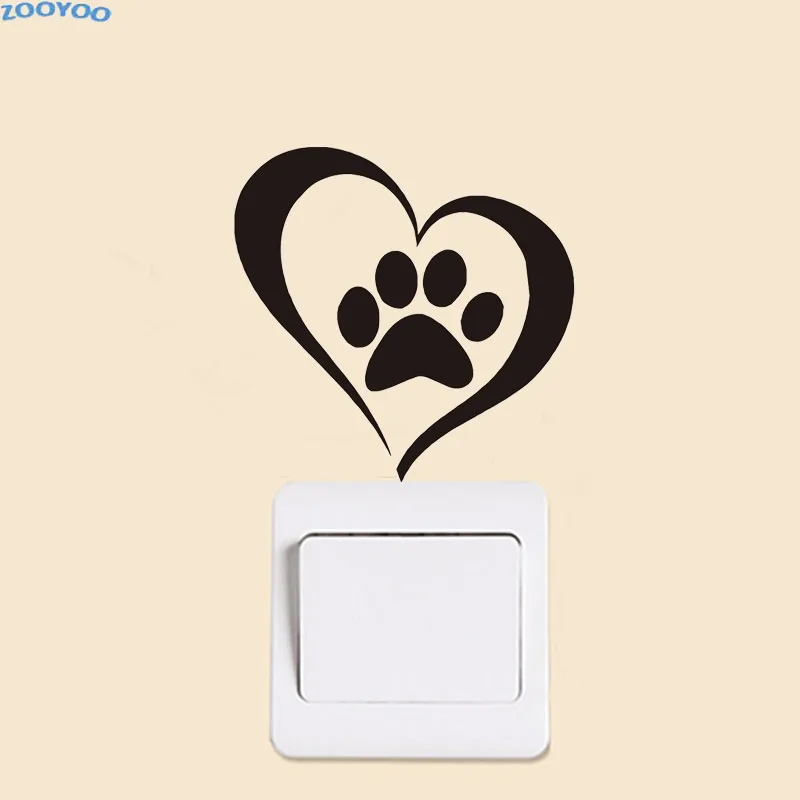 

ZOOYOO Cute Heart-Shaped Dog Printed Switch Stickers Decal Wallpaper Wall Stickers Home Decoration Bedroom Kids Room Decor