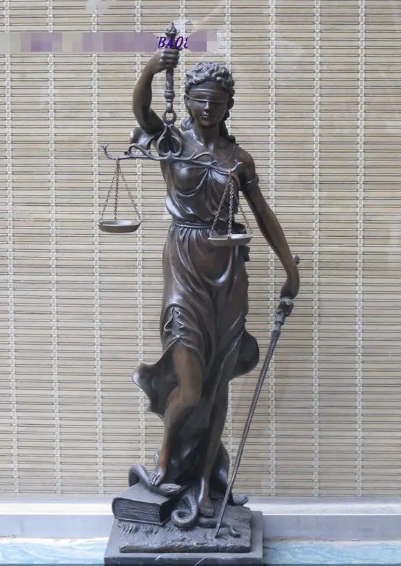 Западная бронза и мраморная богиня справедливости Justitia hold scales Astraea | Дом сад
