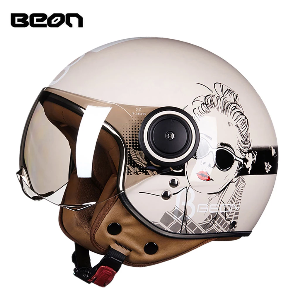 BEON мотоциклетный шлем Chopper 3/4 с открытым лицом винтажный Мото Casco Capacete для мужчин и