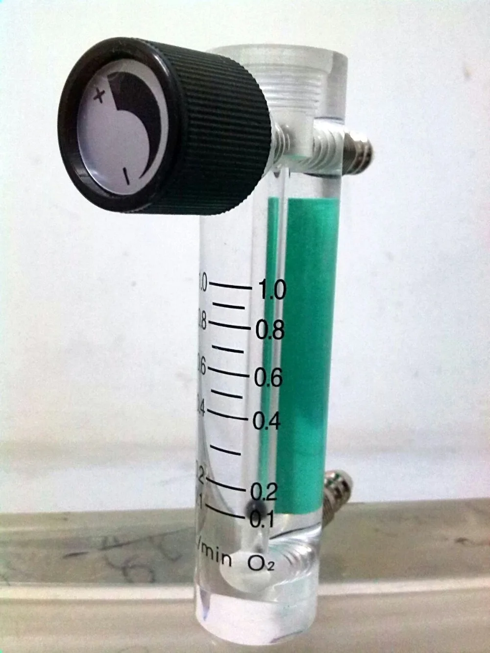 Medidor de Fluxo de Oxigênio de ar Acrílico Medidor de Fluxo de Gás Acrílico Indicador de o2 com Válvula Conector de Latão 01mpa 0.110 l Min Altura 93 mm Medidores de vazão