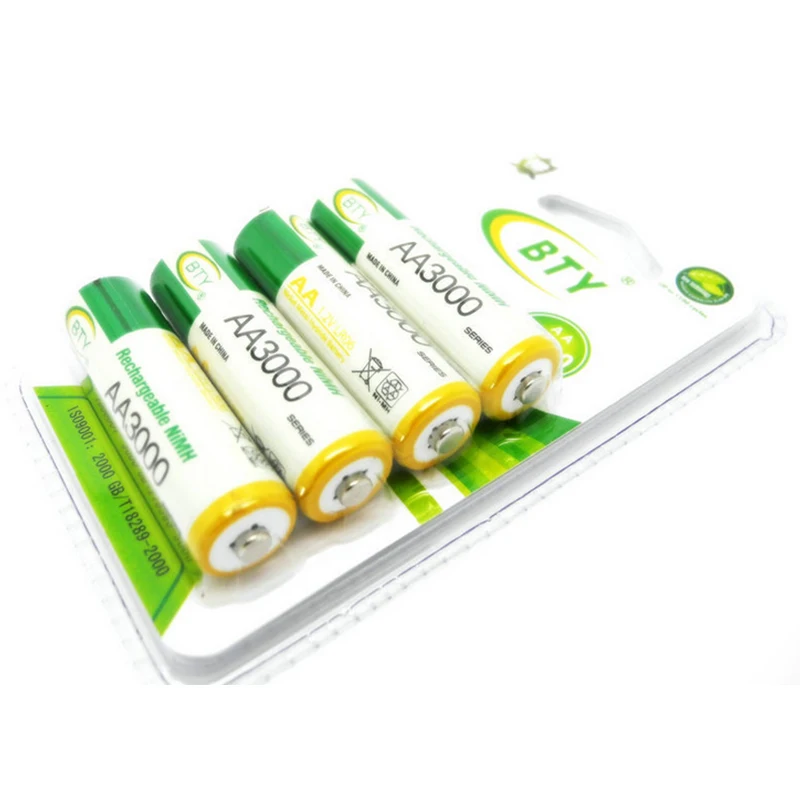 Аккумуляторные батарейки AA Ni-MH 3000 мАч 4 шт. | Электроника