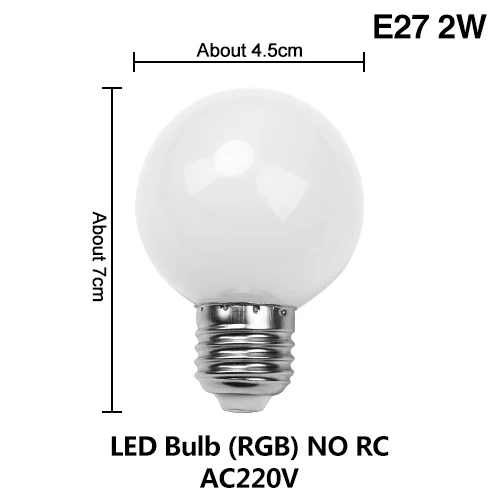 E27 E14 RGB светодиодный светильник 3 Вт 5 Вт 10 Вт цветной магический Точечный светильник с дистанционным управлением с регулируемой яркостью 24key светодиодный ночник 220В 220В праздничный бар - Испускаемый цвет: E27 2W NO RC