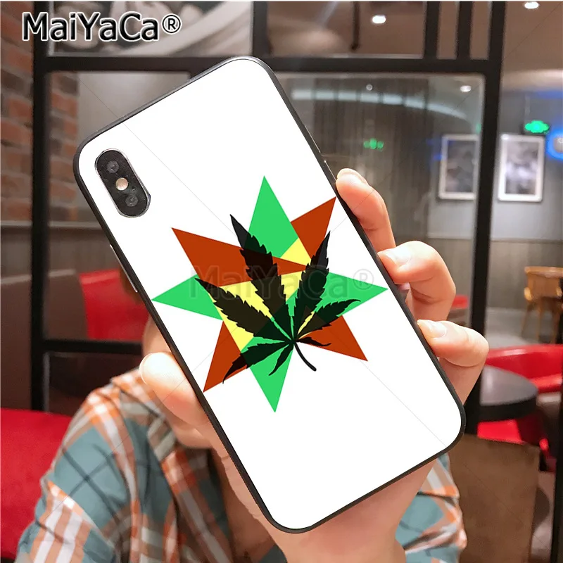 MaiYaCa листья растений Лист Каннабиса DIY окрашенный крутой чехол для iPhone X Xs Xr Xs max 7plus 6 6s 7 8 8Plus 5 5S SE 10 Чехол
