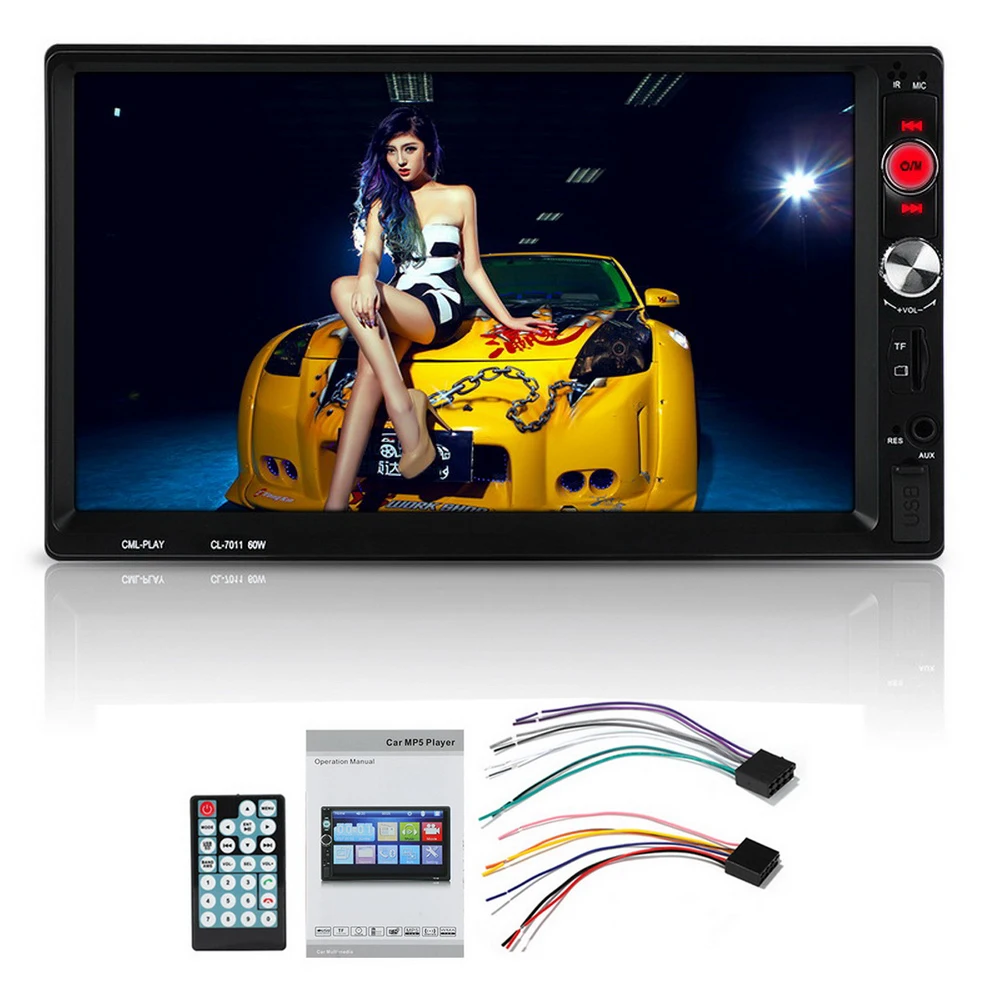 Автомагнитола 7011B магнитола с Bluetooth HD и дистанционным управлением TF USB Aux-in 7 дюймов