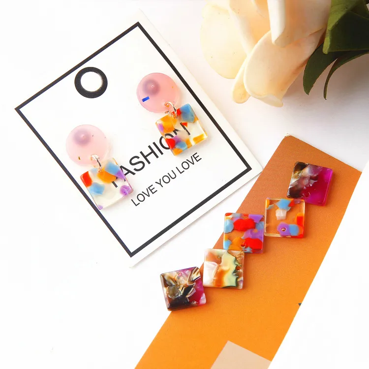 6 шт. квадратные серьги-подвески из уксусной кислоты | Украшения и аксессуары