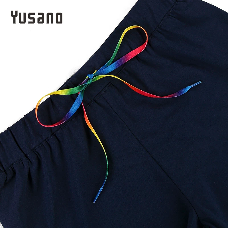 Yusano женский пижамный комплект шорты летняя хлопковая одежда для сна без рукавов