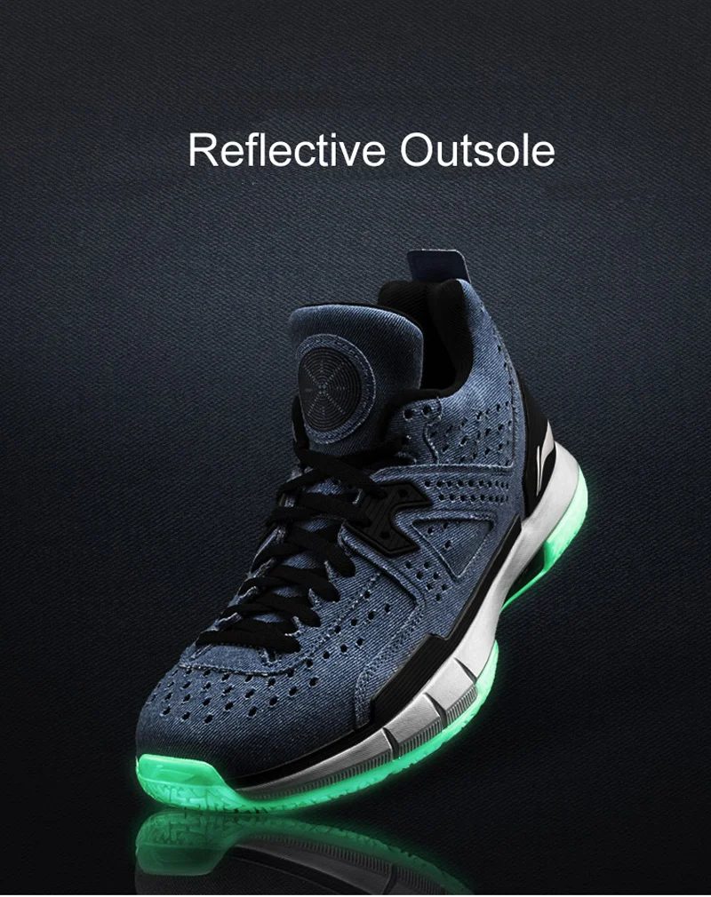 Li-Ning мужские WOW 5 Джинсовые профессиональные баскетбольные кроссовки подкладка облако Bounse+ wow5 кроссовки Путь Уэйда спортивная обувь ABAM057 XYL099
