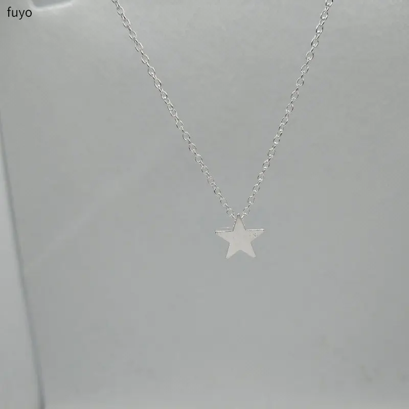 silver star Богемное маленькое ожерелье в форме сердца и звезды для женщин, короткая цепочка, ожерелье с кулоном в виде монетки и Луны, подарок, колье, ожерелье - Окраска металла: silver star