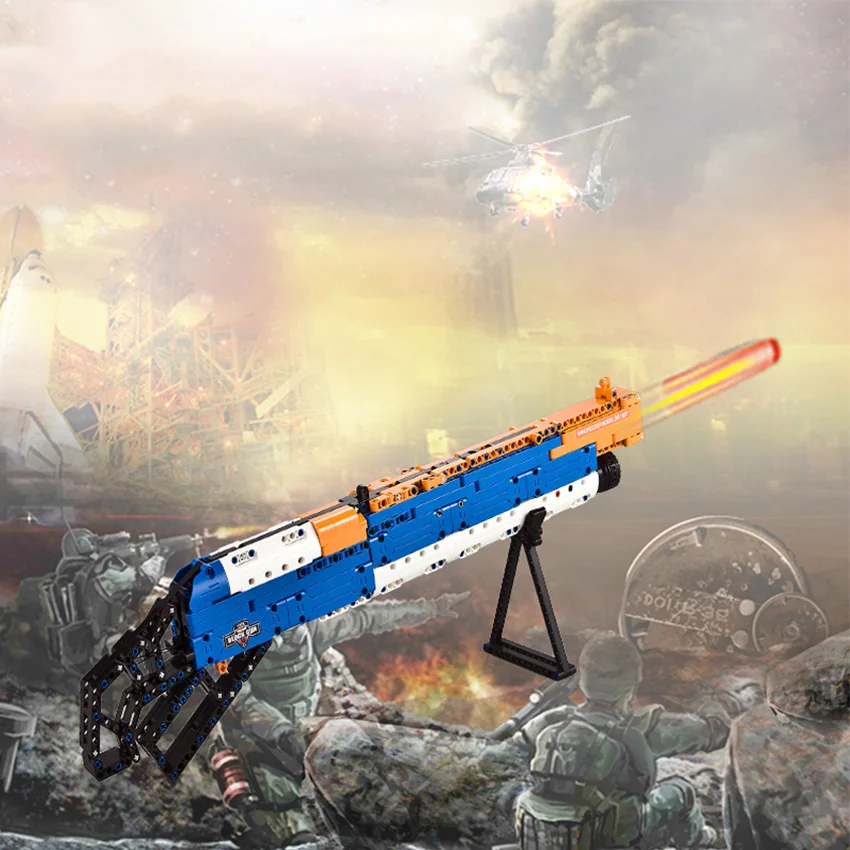 501 шт. набор для сборки игрушечного оружия Block Guns на открытом воздухе с имитацией стрельбы M1887 с пенными пулями - подарок для мальчика-подростка.