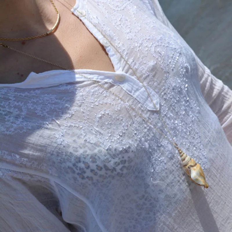 New Fashion Hawaii Style Beach Sea Ocean Winds Chain Necklace Conch Shell Pendant Collar For Women Gift Free Shipping | Украшения и