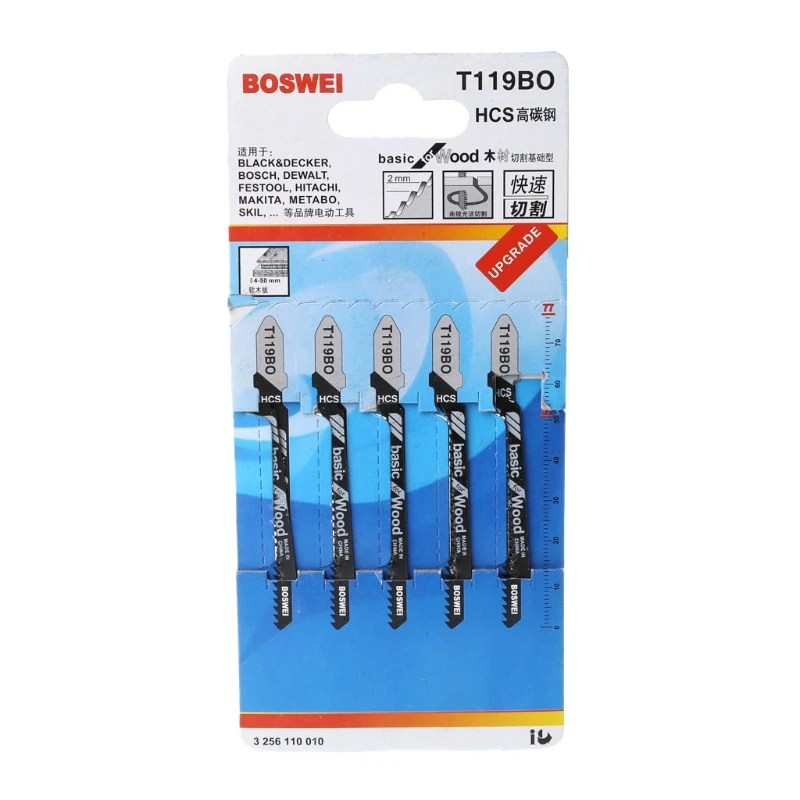 

5Pcs HCS Jig Saw Blades Set Wood Fast Cutting Reciprocating Saw Blades