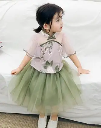 Новинка года; Детские платья Cheongsam в сдержанном стиле; детская одежда для девочек; праздничный костюм; платье принцессы в китайском стиле - Цвет: Красный