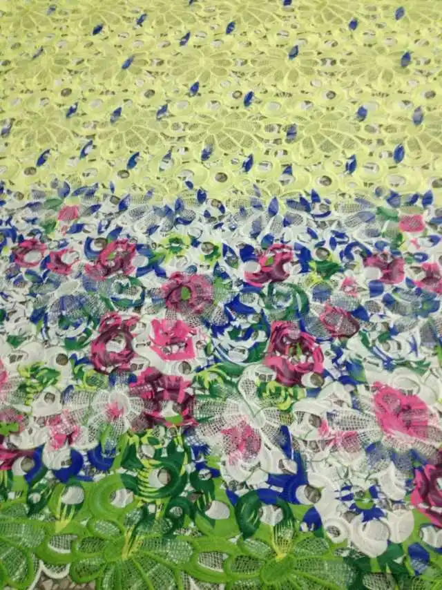 

zakka High quality African printed guipure lace colorful fashion african lace for wholesale and retail dmc textile