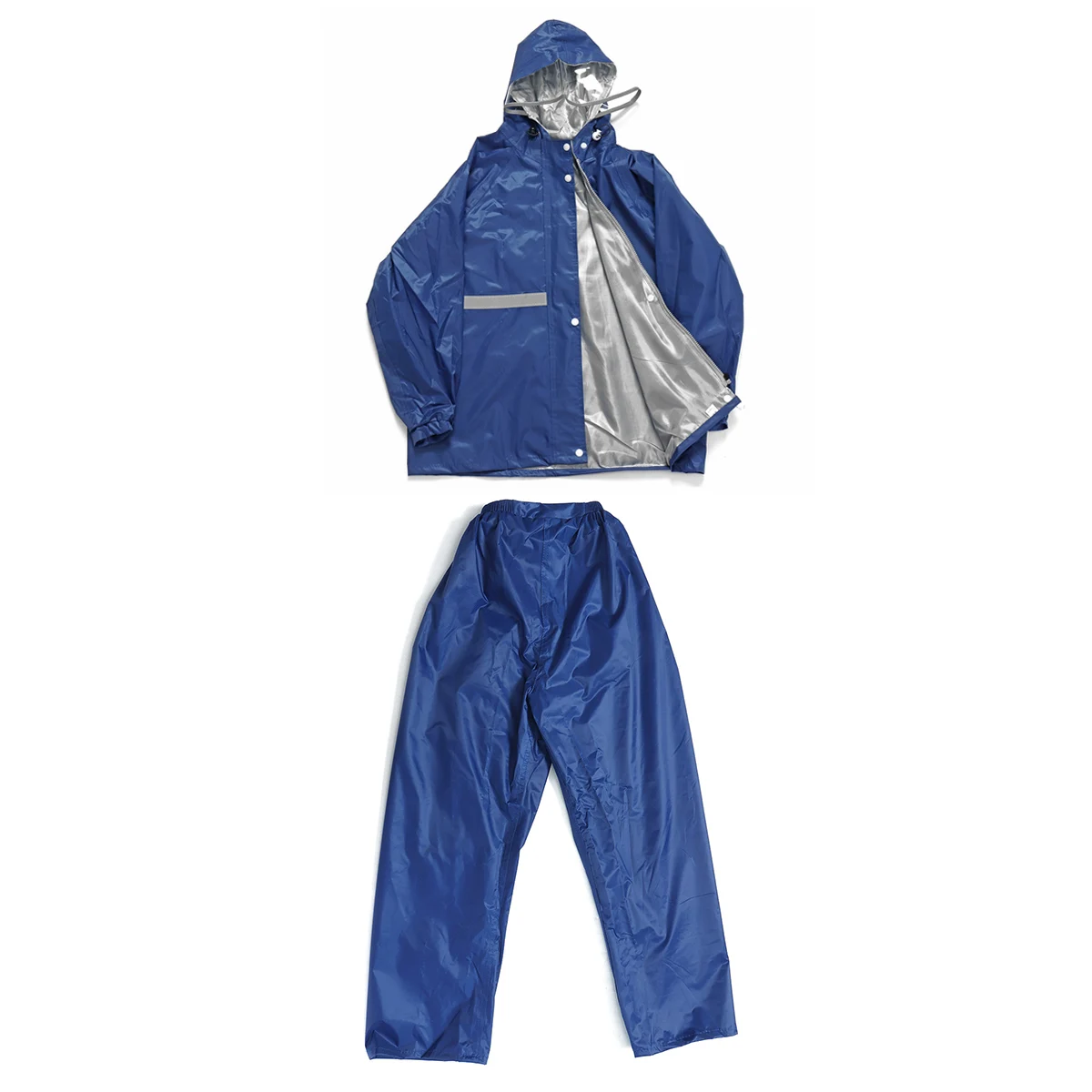 Blue with lining Дождевик водонепроницаемый с капюшоном дождевая куртка, дождевик со штанами для мужчин и женщин костюм Открытый Мотоцикл Рыбалка Кемпинг Туризм дождевик - Цвет: Blue with lining