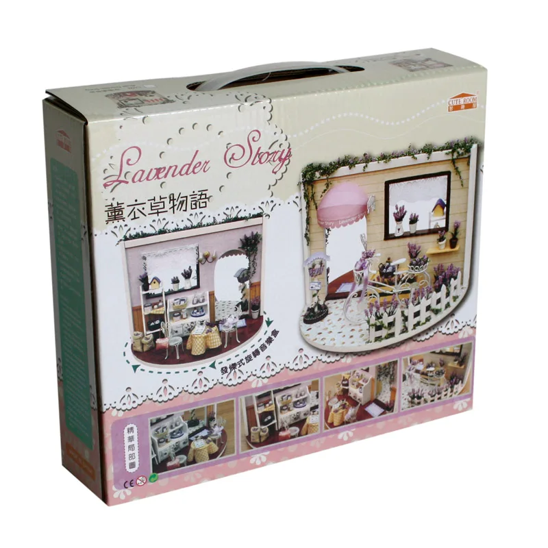 

Free Shipping Miniature Dollhouse Diy Decoration Crafts Diy Doll House Wooden Houses Furniture Kit Room Led Lights Gift