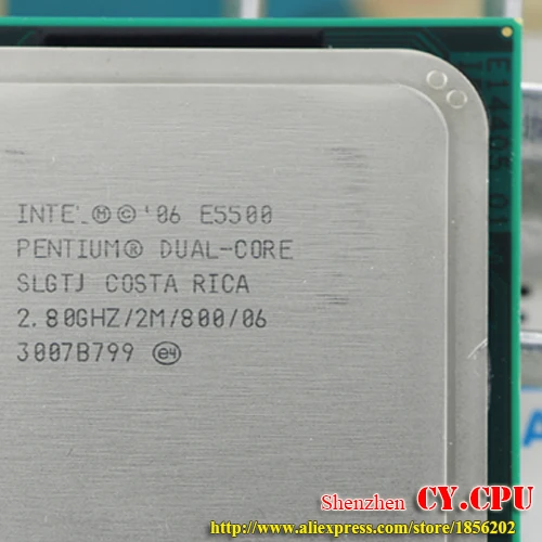 Двухъядерный процессор Intel Pentium E5500 cpu (2 8 ГГц/2 м/800 ГГц) Socket 775 Бесплатная