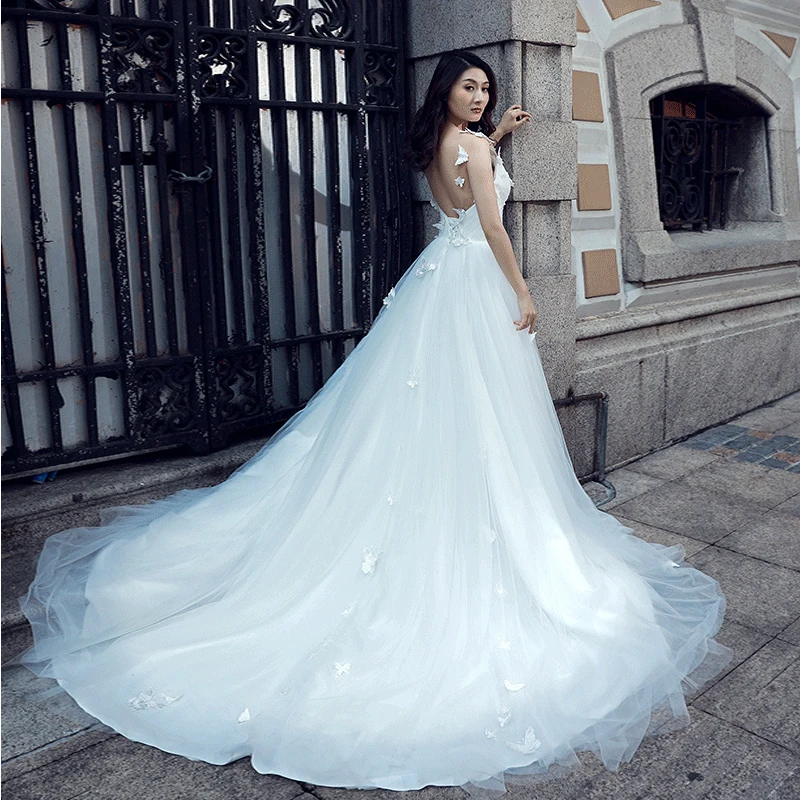 J66527 jancember elegant wedding dress v-neck appliques lace up back like white bridal dresses floor length vestidos boda novia | Свадьбы и