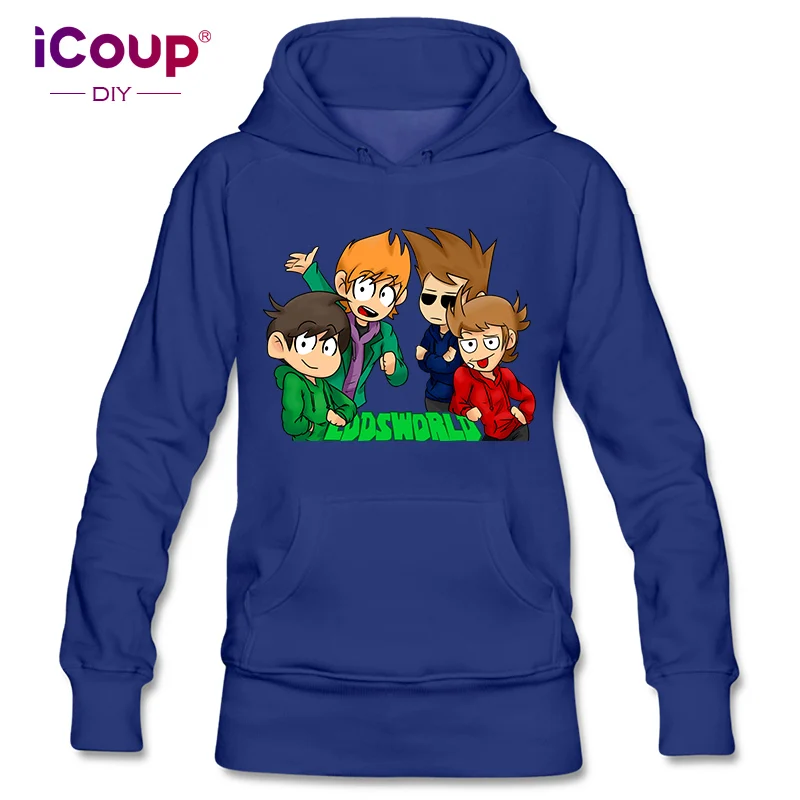 Королевский синий ICoup Женская толстовка Eddsworld EW хлопок - Цвет: Королевский синий