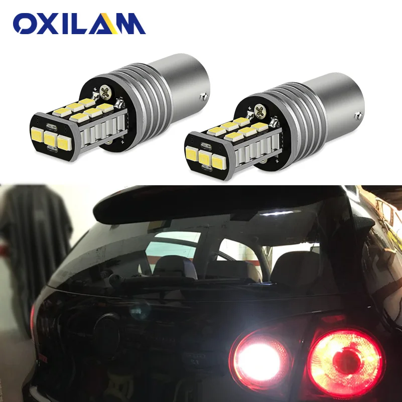Светодиодный фонарь OXILAM BA15S 2 шт. Canbus P21W 1156 светодиодный задний для Volkswagen VW Passat B5 B6