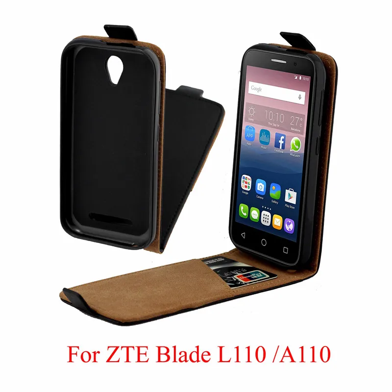 Бизнес кожаный чехол для Coque zte лезвие A110 Вертикальная откидная крышка Card Slot